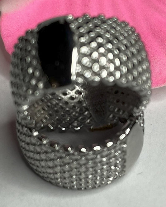 Anello Urban Mesh - Texture Metallica Placcato Argento e Oro
