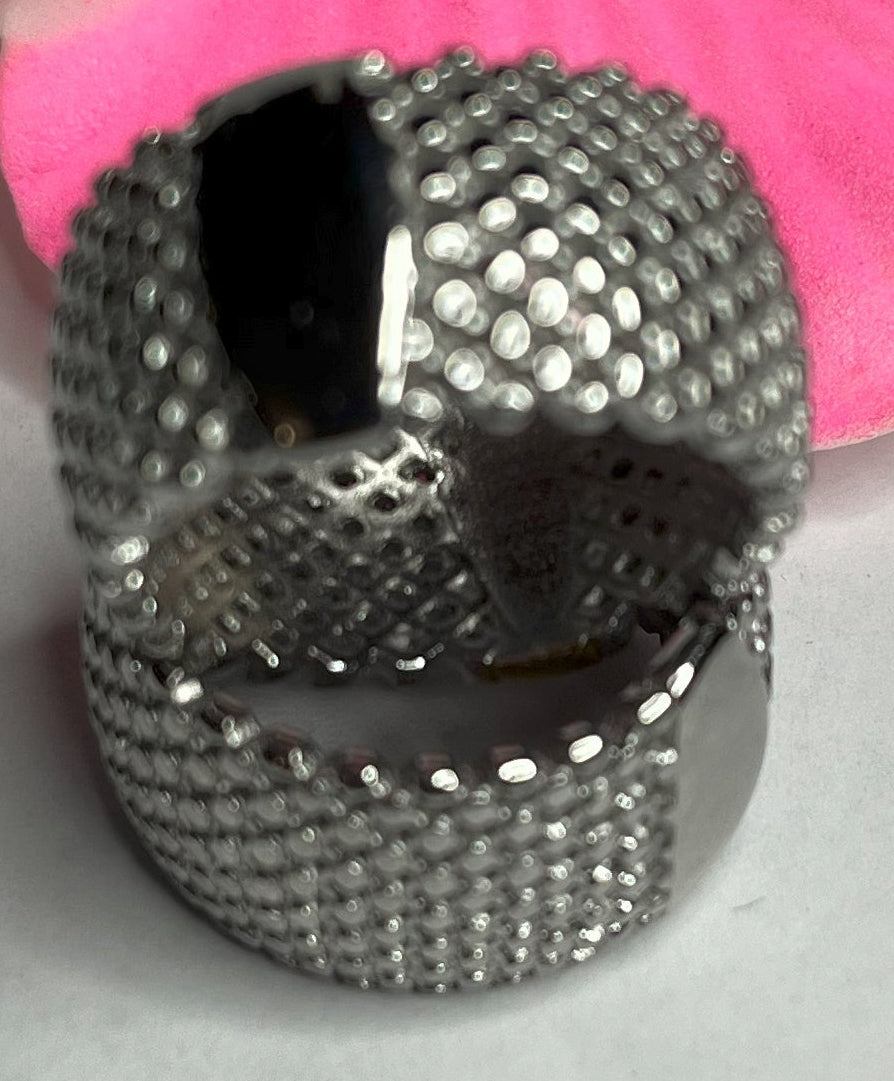 Anello Urban Mesh - Texture Metallica Placcato Argento e Oro