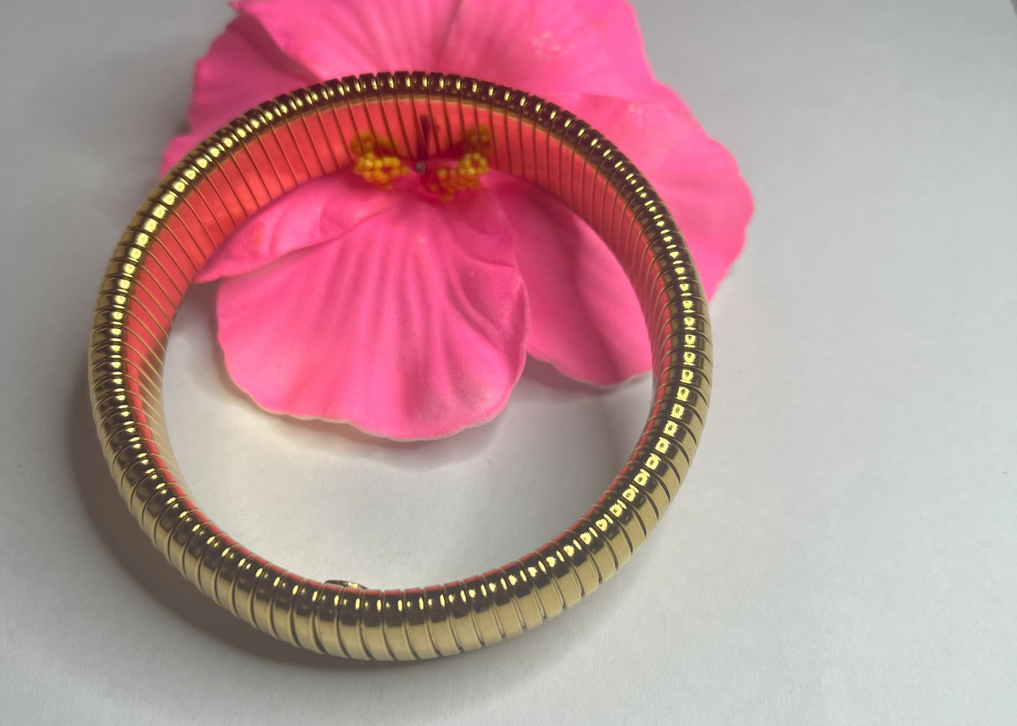Braccialetto Flex Elegance oro su fiore rosa