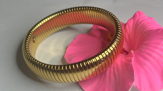 Braccialetto Flex Elegance ORO su fiore rosa