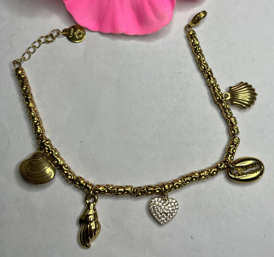 Braccialetto Pepite con Charms Marini e Cuore