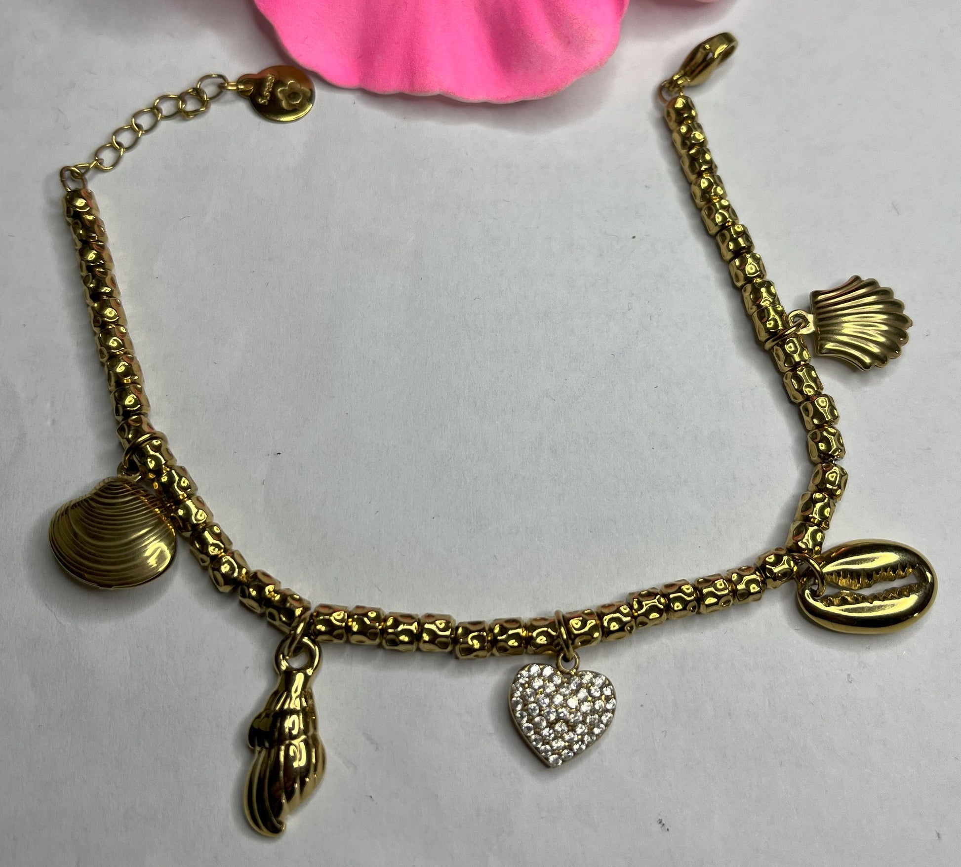 Braccialetto Pepite con Charms Marini e Cuore
