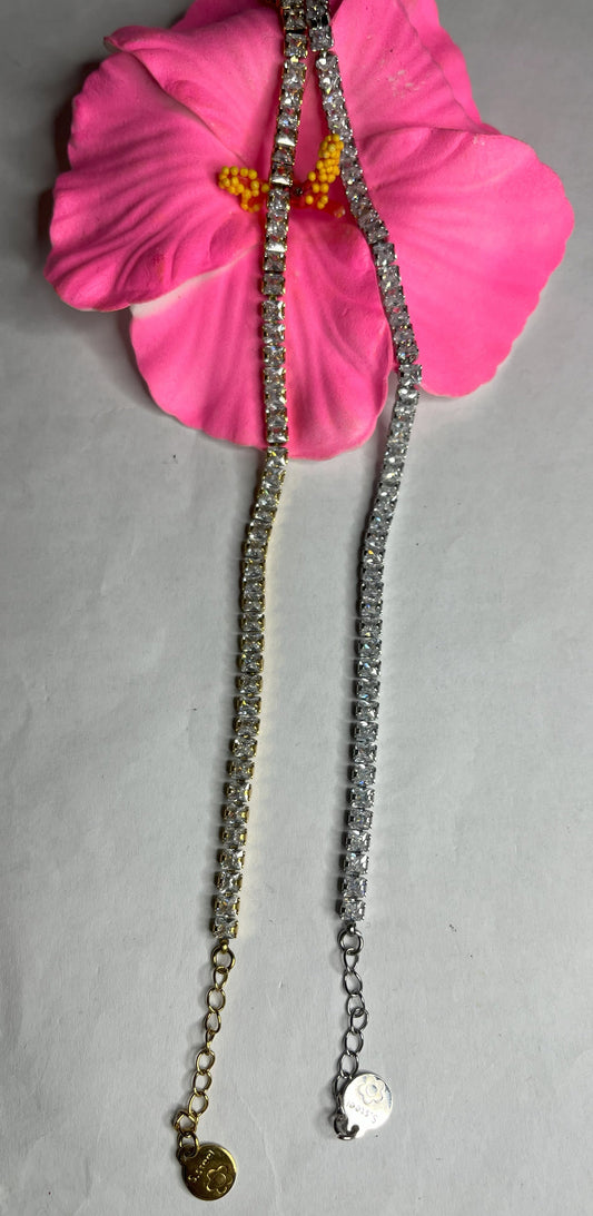 Braccialetto Tennis - Variante placcato oro e Argento affiancate