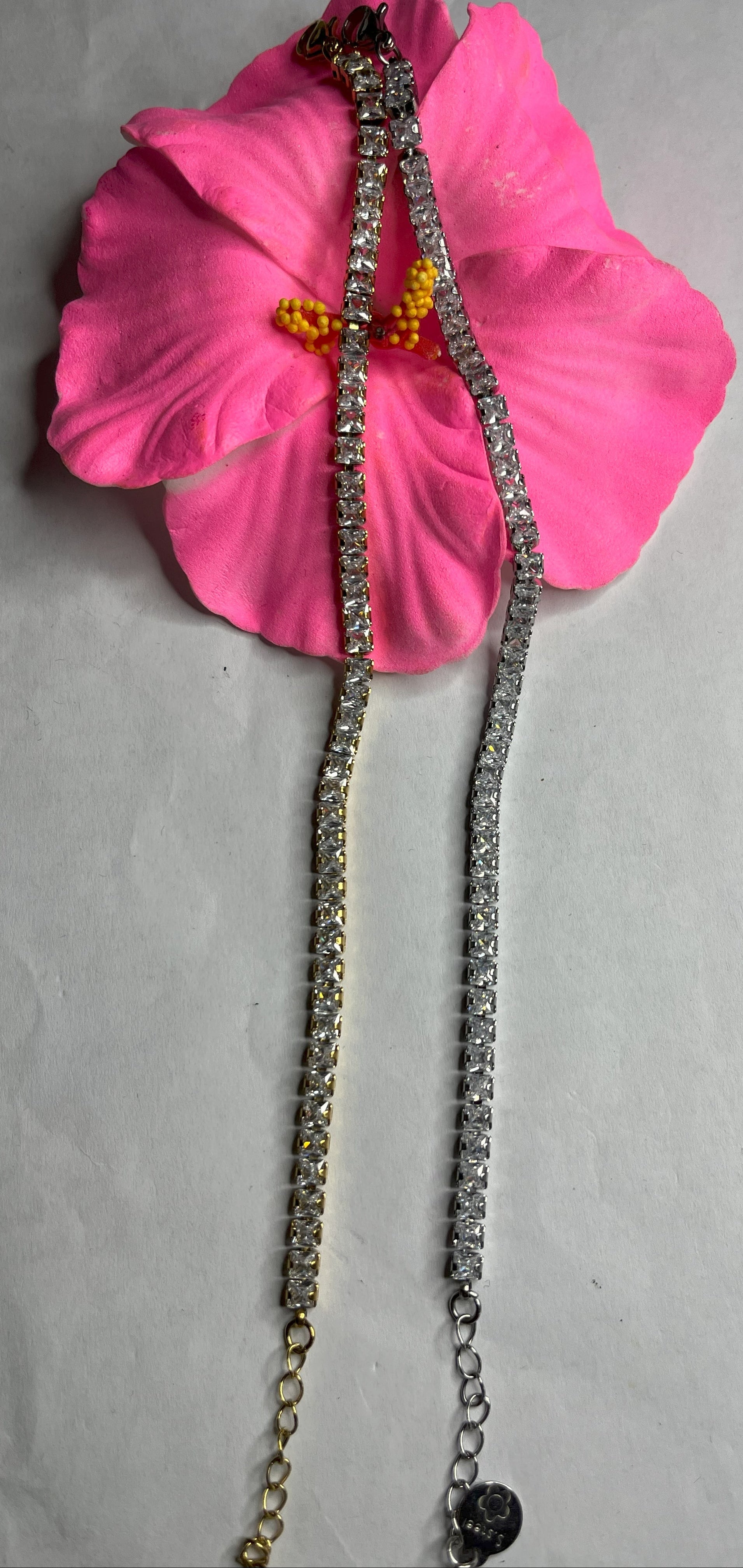 Braccialetto Tennis - Variante placcato oro e Argento affiancate