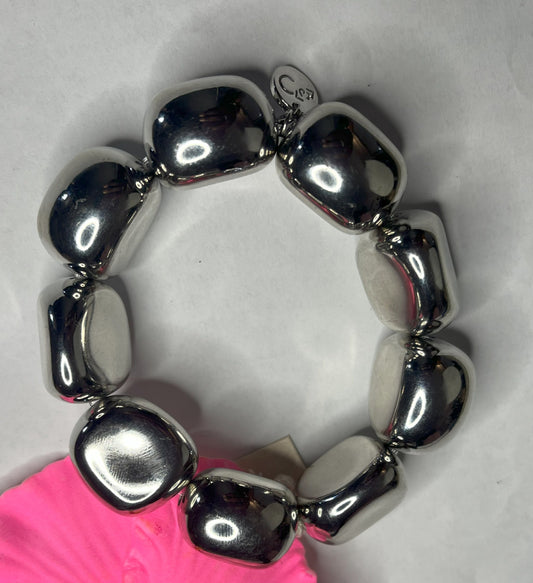 Bracciale Elementi Ovali Lucidi Argento
