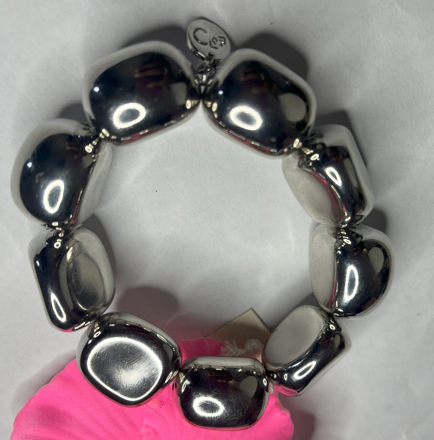 Bracciale Elementi Ovali Lucidi Argento