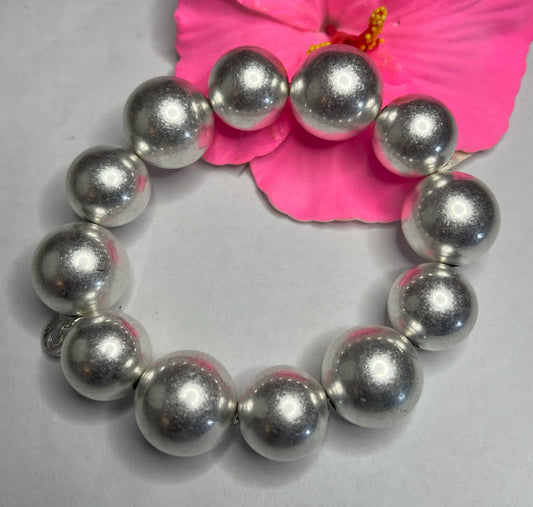 Bracciale Sfere Satinate argento
