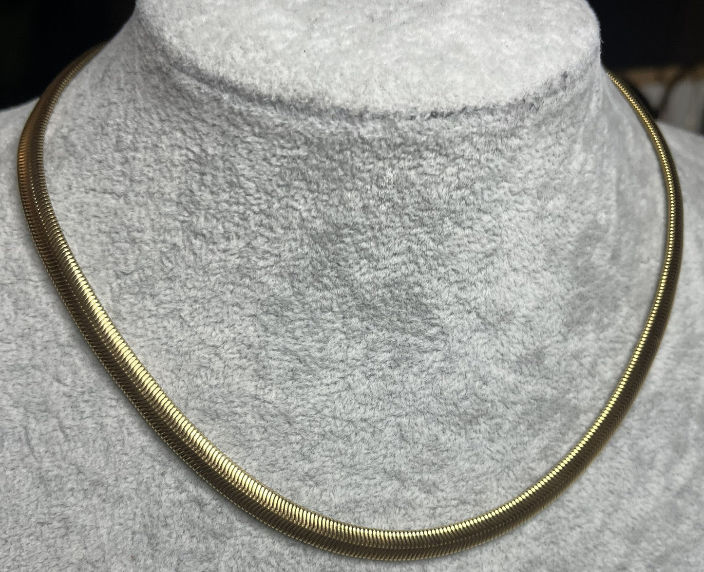 Collana Snake grande Acciaio-Placcato-Oro