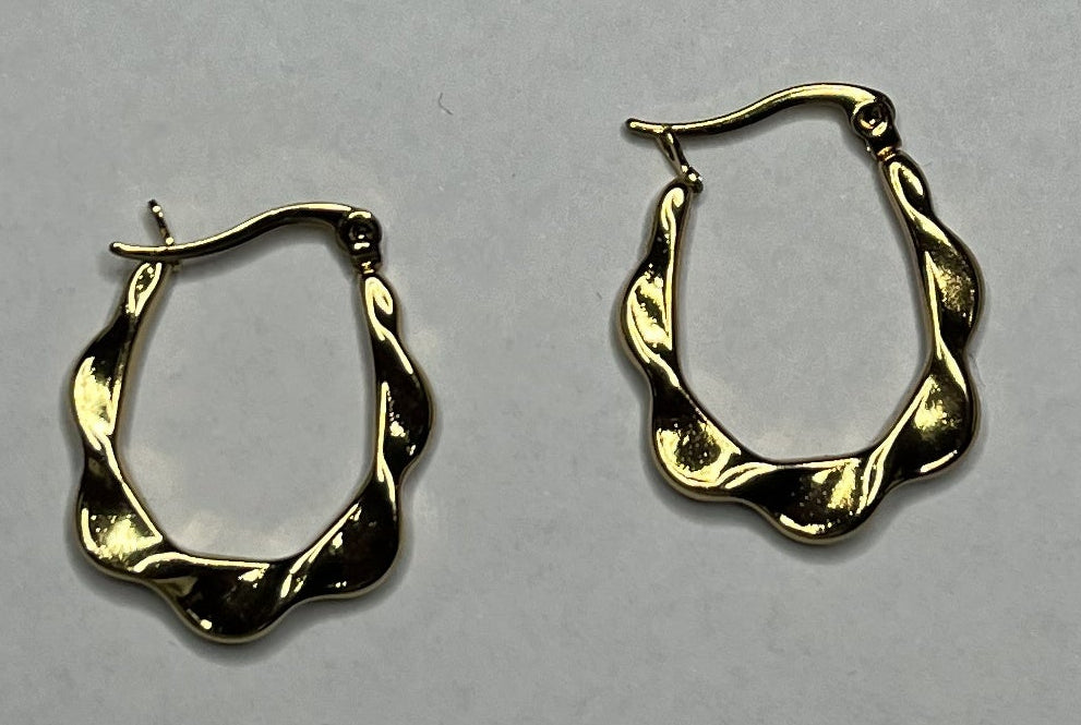 Orecchini a Cerchio Twist Intrecciato Placcati Oro