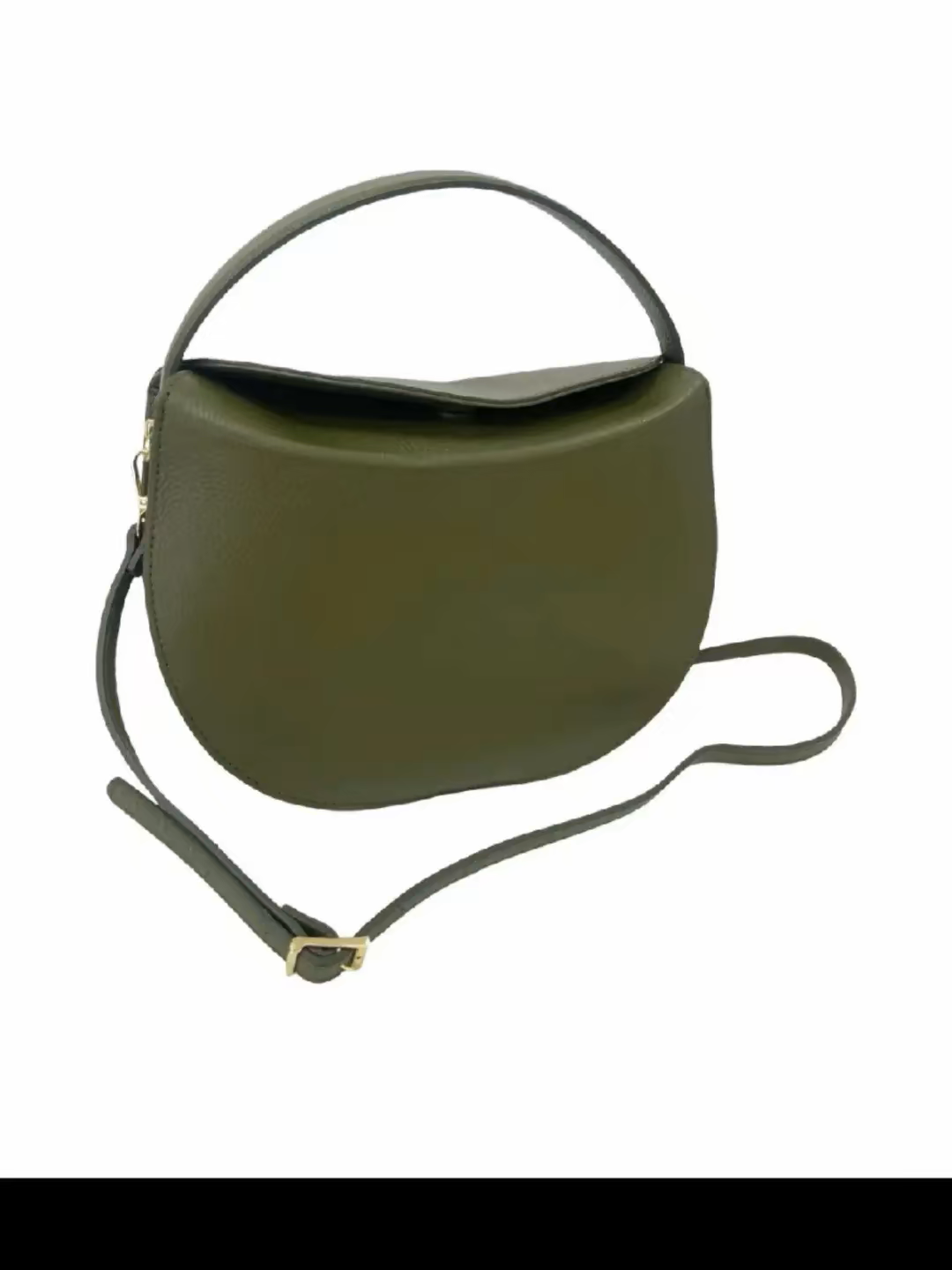 Borsa verde militare a tracolla in stile minimal ed elegante, con chiusura magnetica.