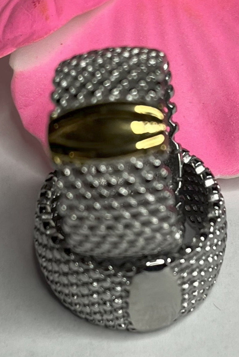 Anello Urban Mesh - Texture Metallica Placcato Argento e Oro