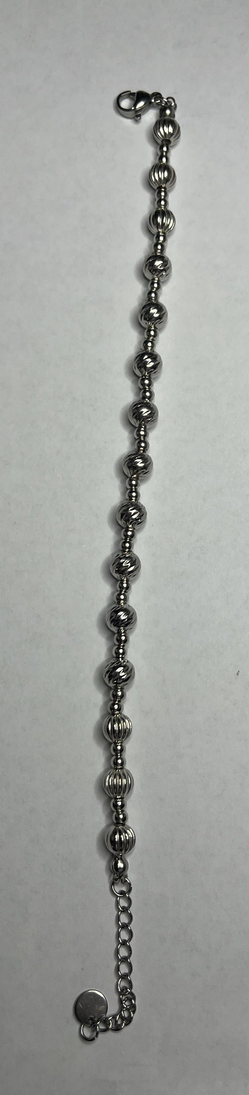 Bracciale Sfere Lucenti in Acciaio Inox Placcato Argento