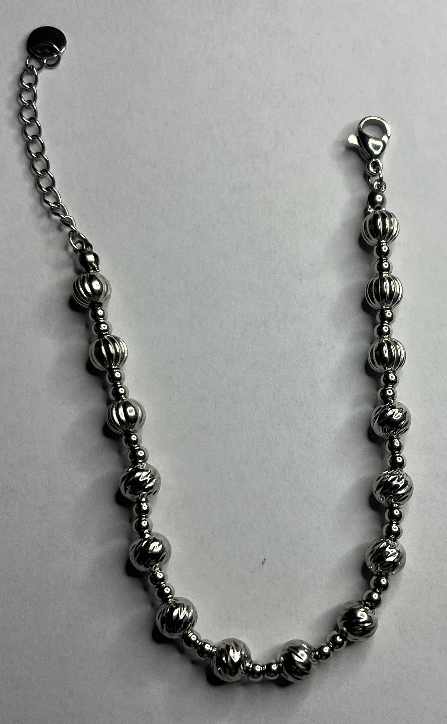 Bracciale Sfere Lucenti in Acciaio Inox Placcato Argento