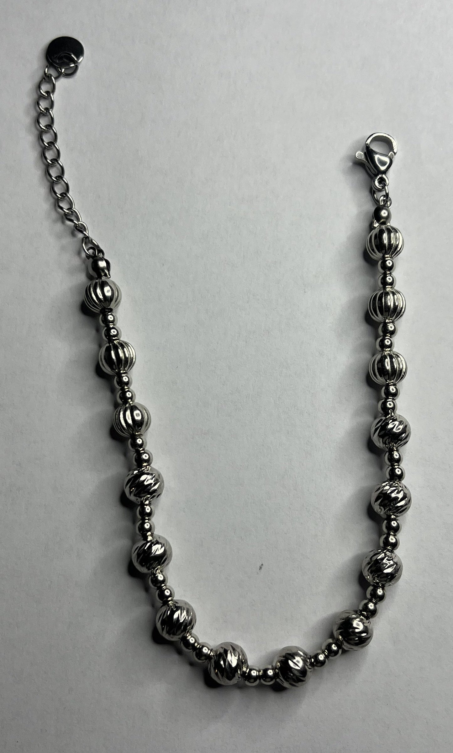 Bracciale Sfere Lucenti in Acciaio Inox Placcato Argento