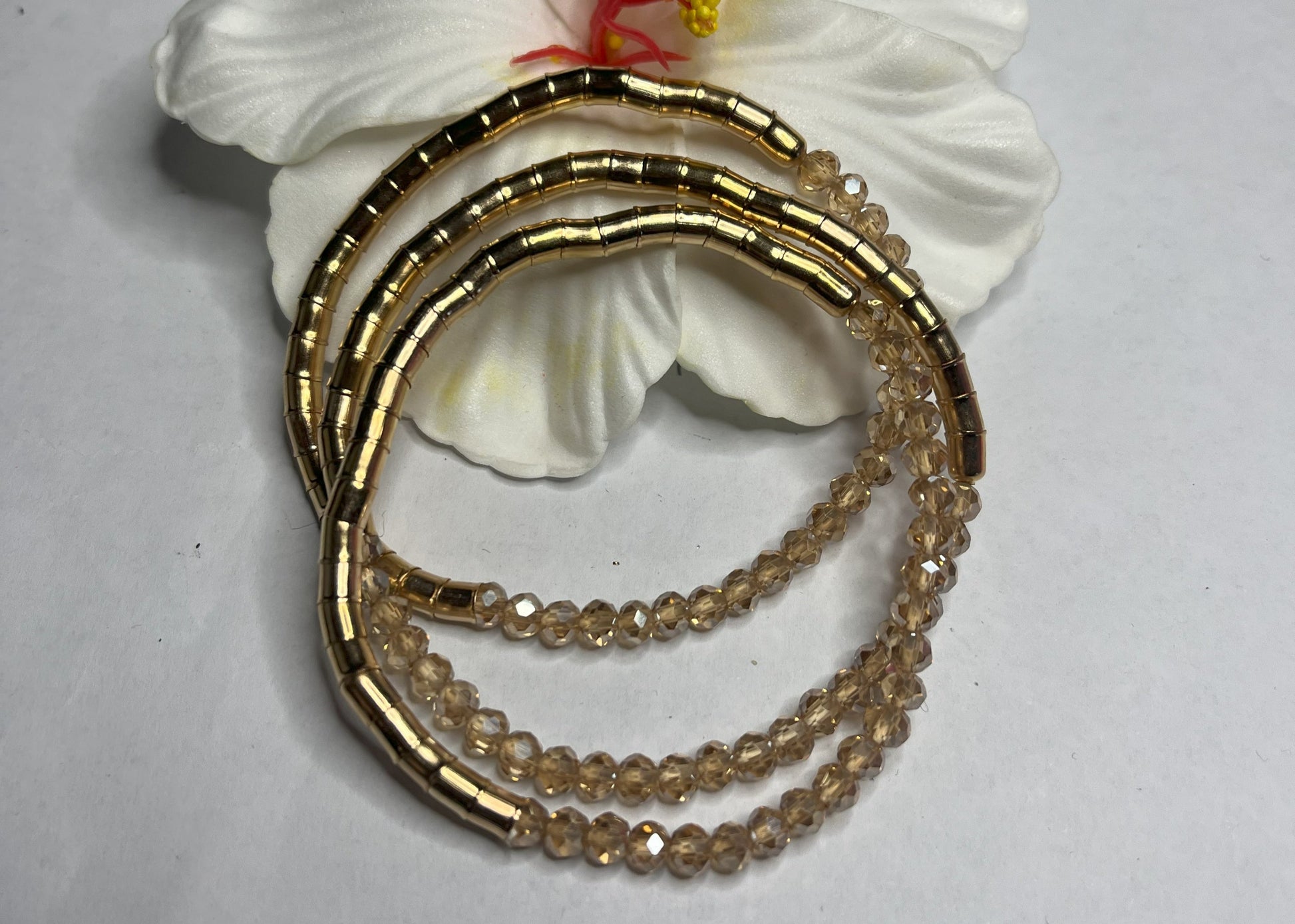 Bracciali Trio Elastici Dorati Cristallo