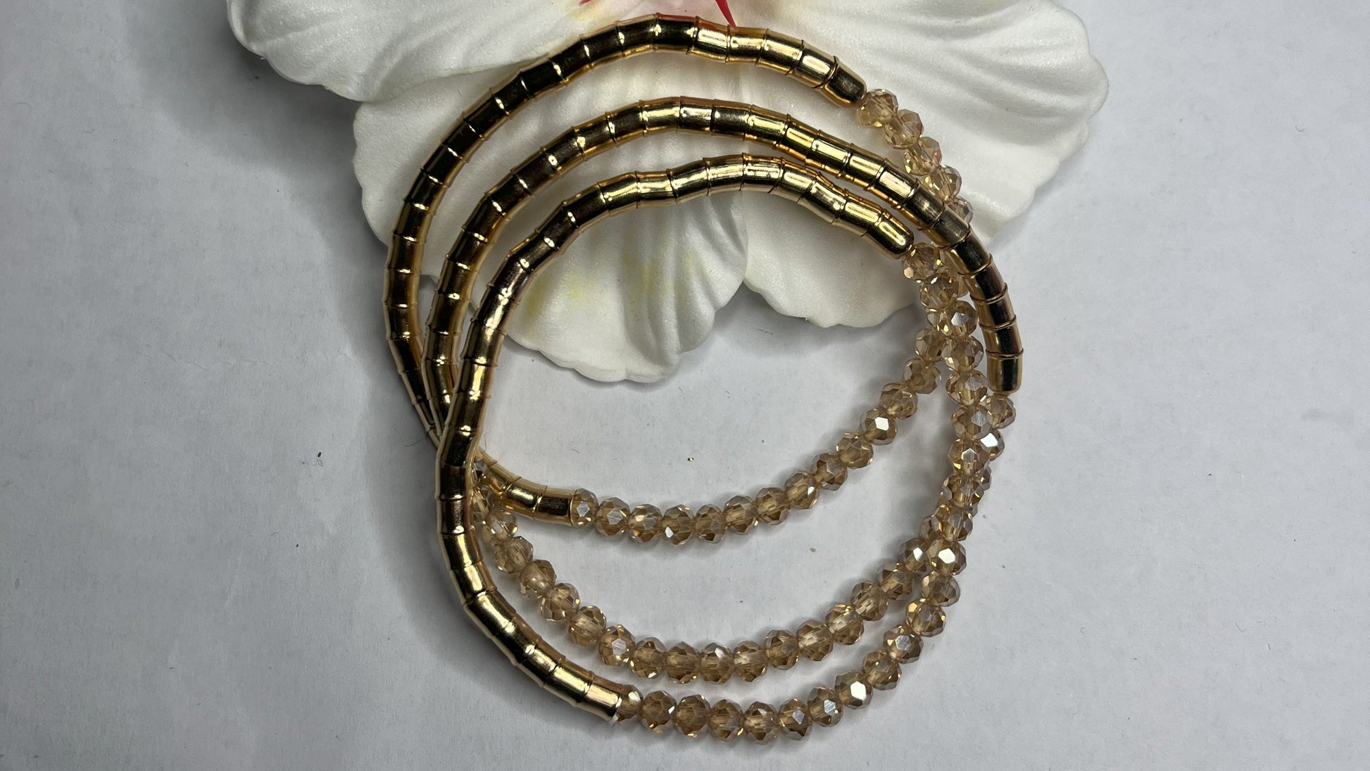 Bracciali Trio Elastici Dorati Cristallo