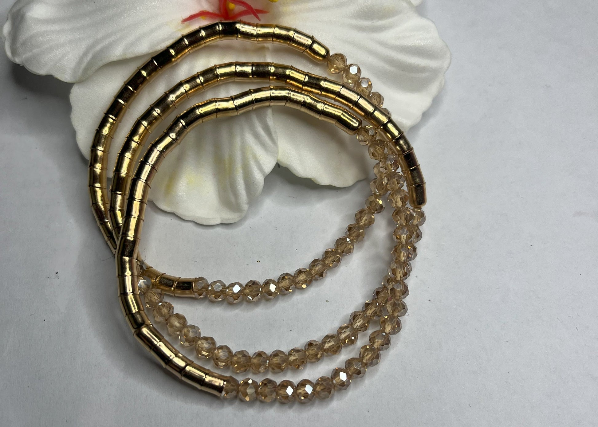 Bracciali Trio Elastici Dorati Cristallo