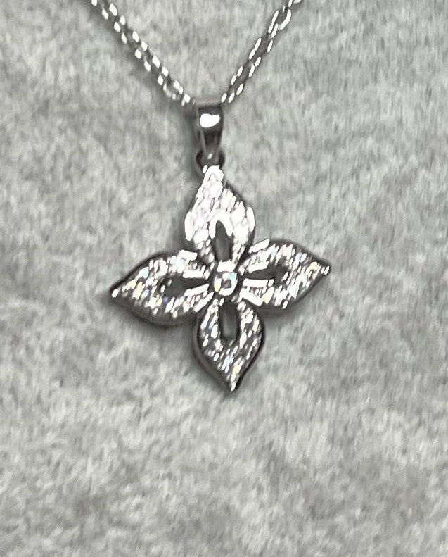  Collana quadrifoglio portafortuna argento