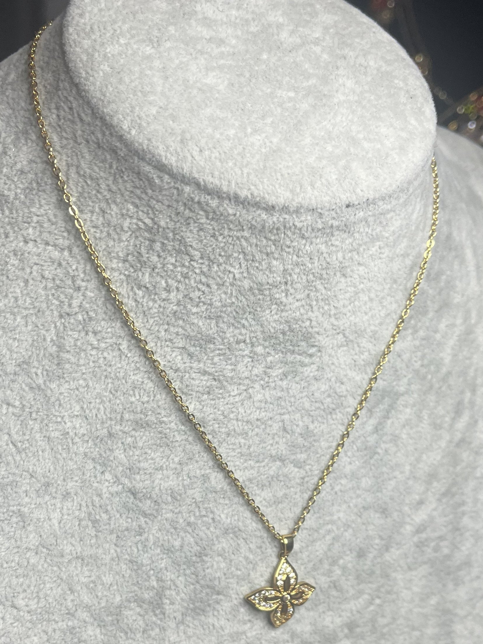  Collana quadrifoglio portafortuna oro