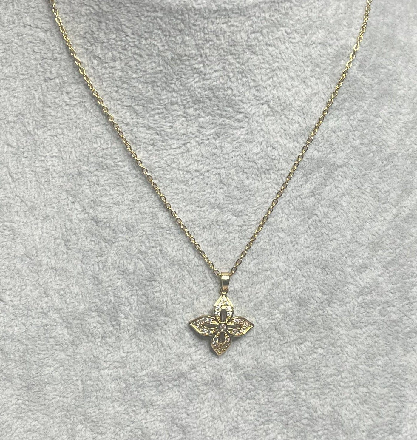  Collana quadrifoglio portafortuna oro