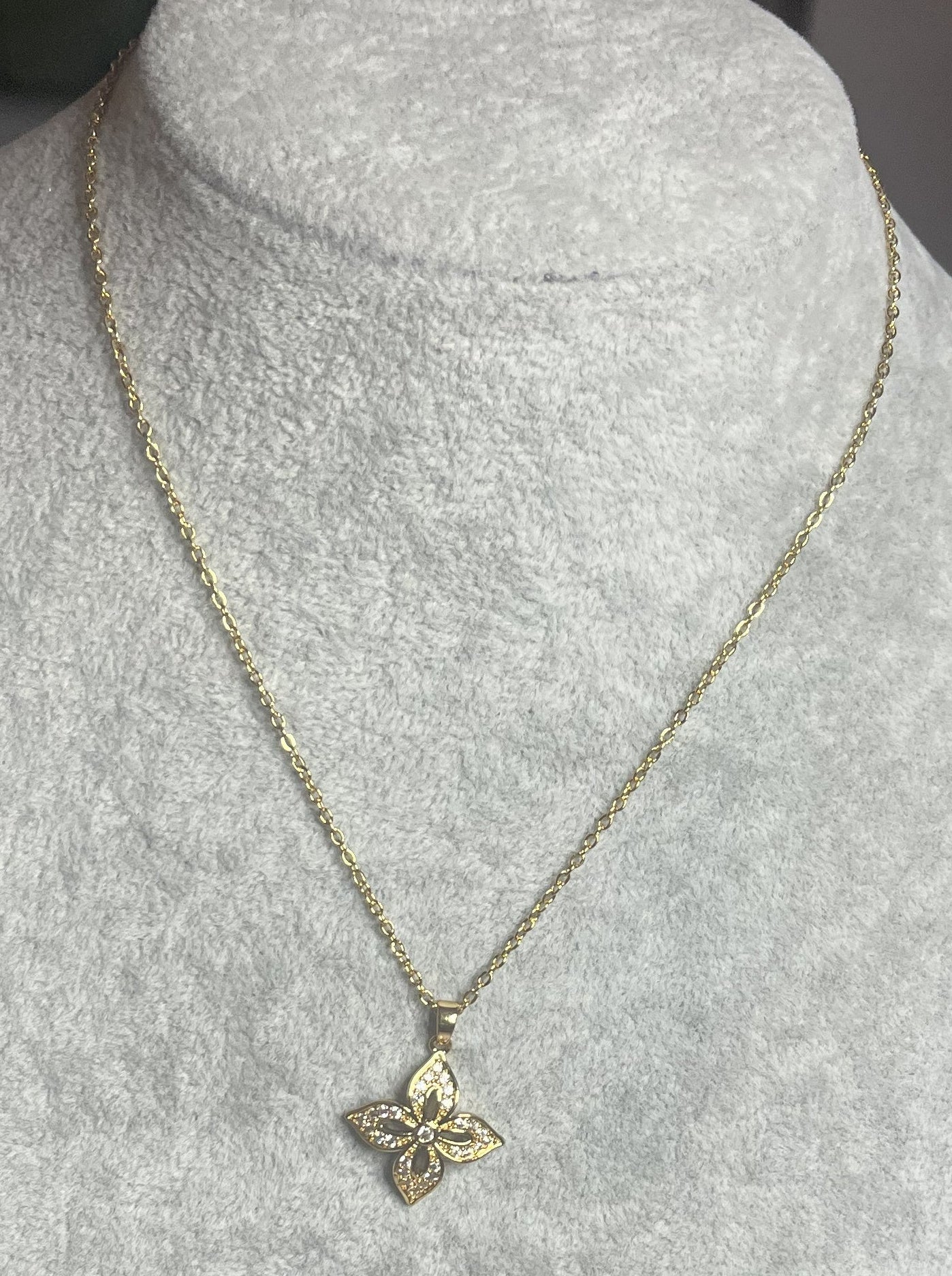  Collana quadrifoglio portafortuna oro