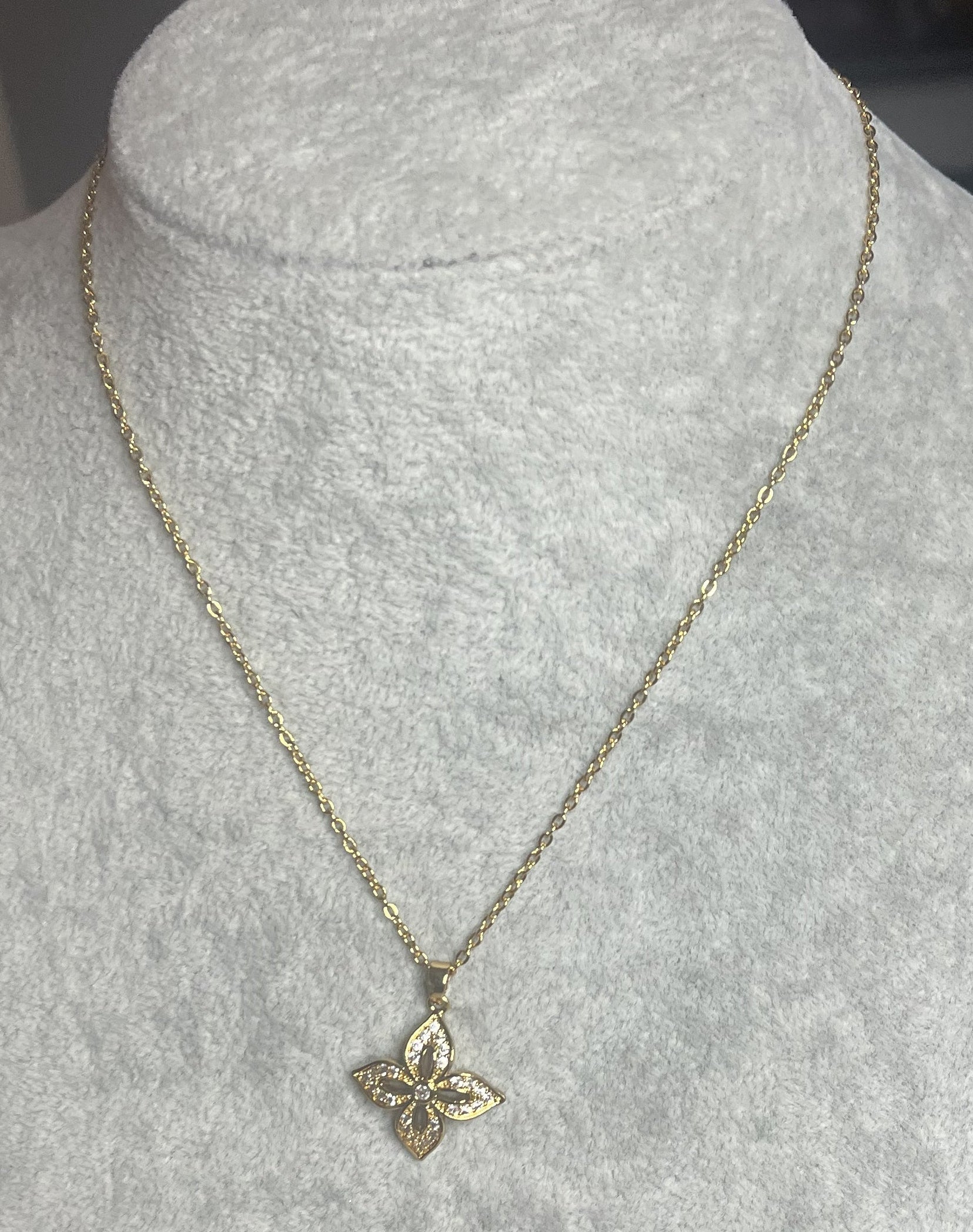  Collana quadrifoglio portafortuna oro