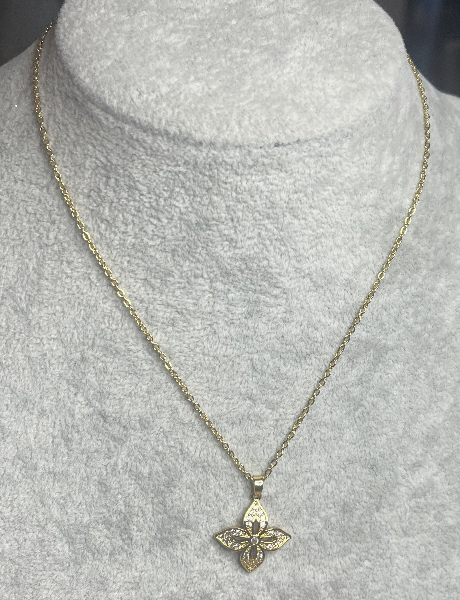  Collana quadrifoglio portafortuna oro