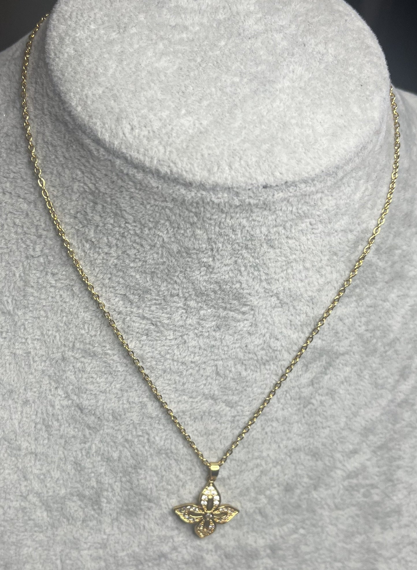  Collana quadrifoglio portafortuna oro