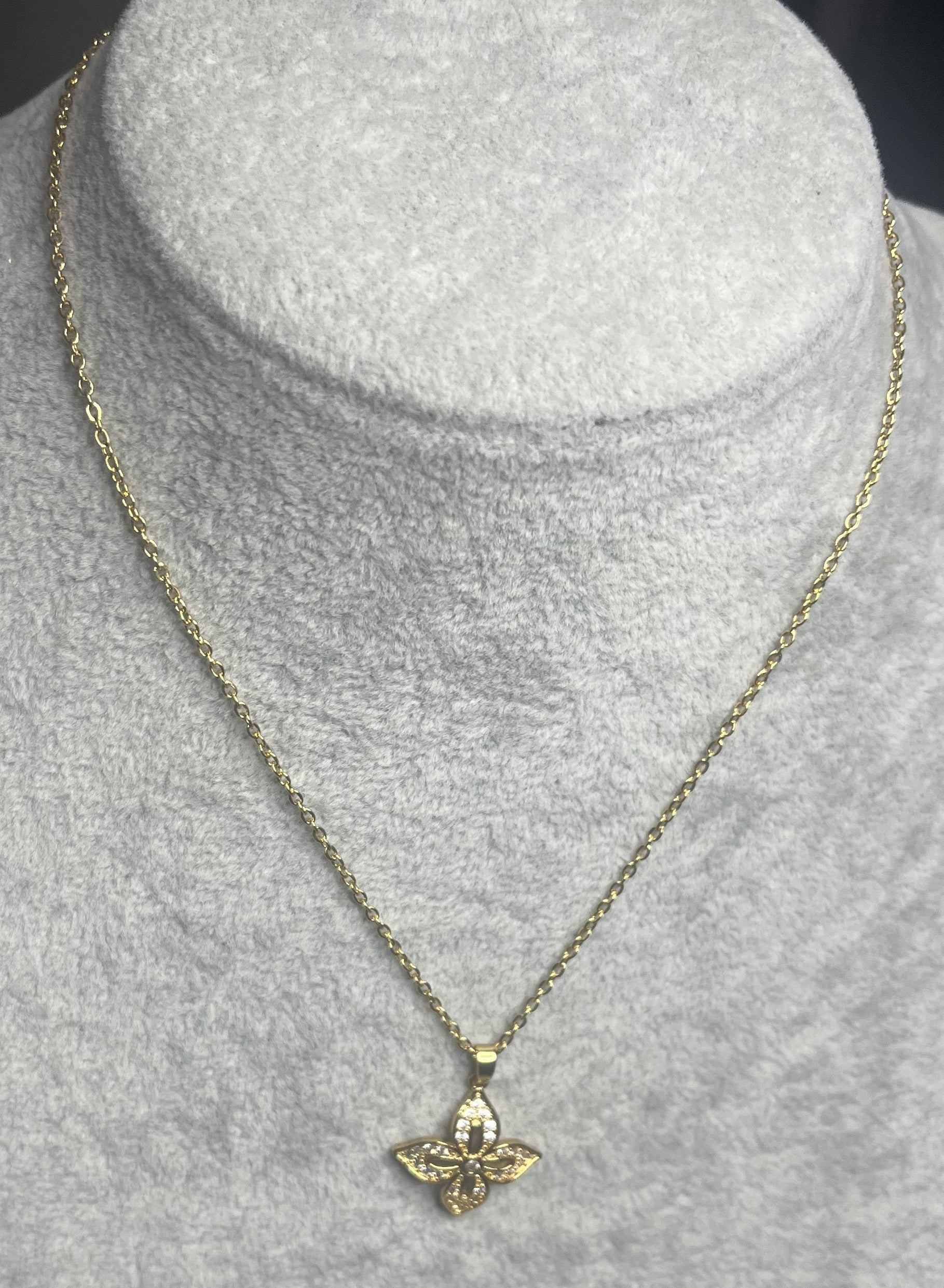  Collana quadrifoglio portafortuna oro