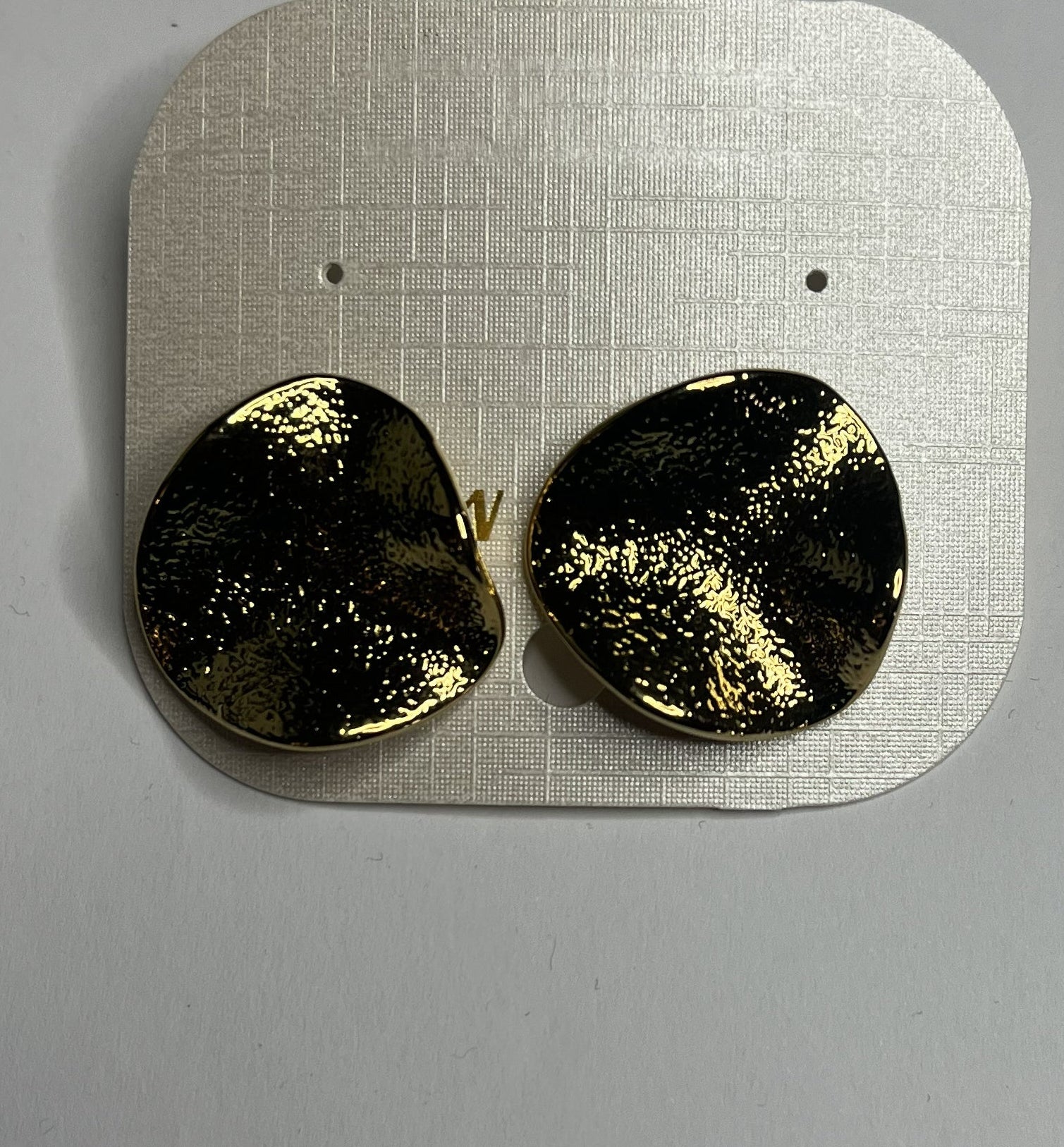 Orecchini Acciaio Inossidabile Effetto Moneta Antica Glitterata Oro