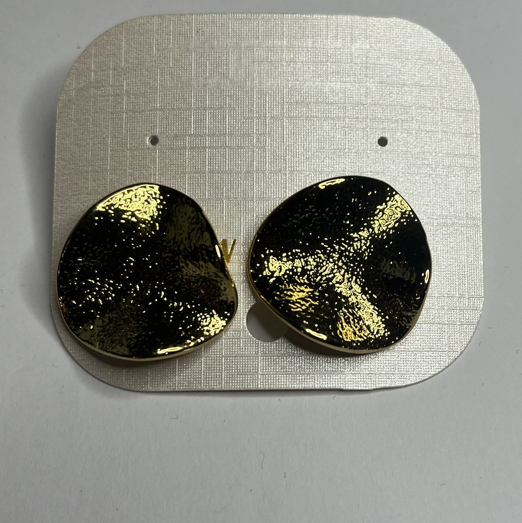 Orecchini Acciaio Inossidabile Effetto Moneta Antica Glitterata Oro