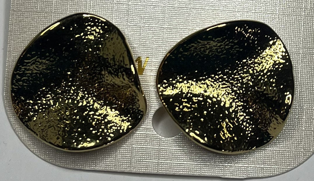 Orecchini Acciaio Inossidabile Effetto Moneta Antica Glitterata Oro