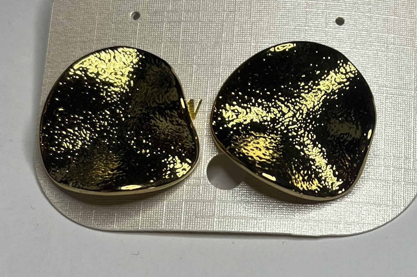 Orecchini Acciaio Inossidabile Effetto Moneta Antica Glitterata Oro