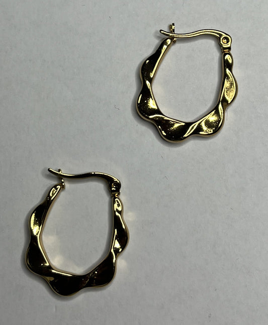 Orecchini a Cerchio Twist Intrecciato Placcati Oro