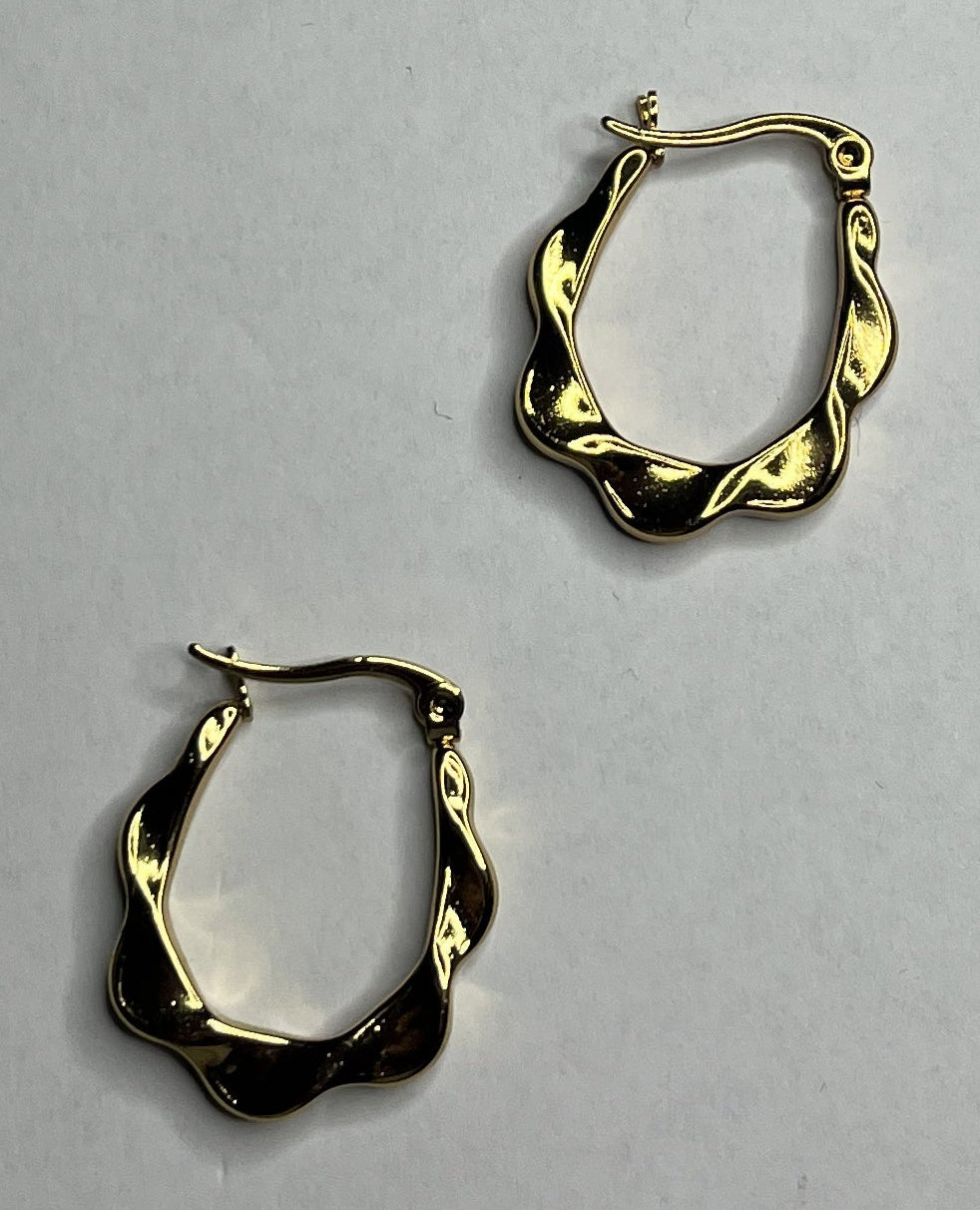 Orecchini a Cerchio Twist Intrecciato Placcati Oro